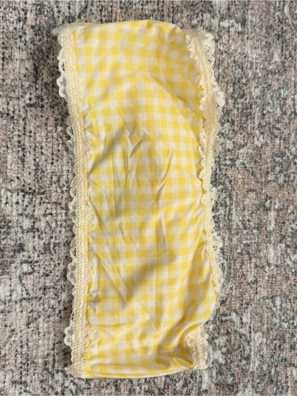 Free People Yellow Gingham Lace-Trim Bandeau